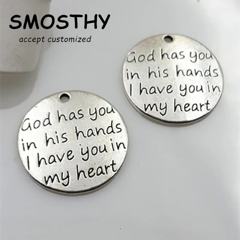 20pcs God Has You in His Hands Charm DIY Jewelry Ornament