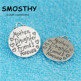 20pcs Alloy 25mm Mother Daughter Forever Charm Family Jewelry DIY Accessory