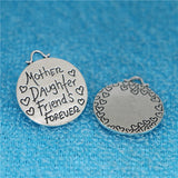 20pcs Alloy 25mm Mother Daughter Forever Charm Family Jewelry DIY Accessory