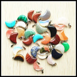 20pcs Natural Stone Crescent Moon Charms Pendants for Jewelry Making