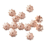 20pcs 10.9mm Flower Spacer Beads Cubic Zirconia Micro Pave for Bracelet DIY