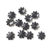 20pcs 10.9mm Flower Spacer Beads Cubic Zirconia Micro Pave for Bracelet DIY