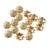 20pcs 10.9mm Flower Spacer Beads Cubic Zirconia Micro Pave for Bracelet DIY