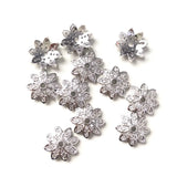 20pcs 10.9mm Flower Spacer Beads Cubic Zirconia Micro Pave for Bracelet DIY