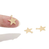20pcs 12mm Stainless Steel Star Charms Pendants DIY Jewelry Making