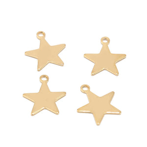 20pcs 12mm Stainless Steel Star Charms Pendants DIY Jewelry Making