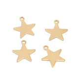 20pcs 12mm Stainless Steel Star Charms Pendants DIY Jewelry Making