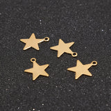 20pcs 12mm Stainless Steel Star Charms Pendants DIY Jewelry Making