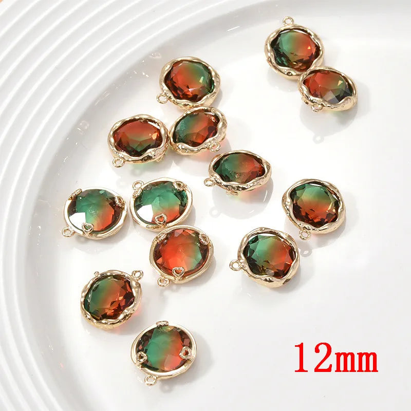 20pcs 12mm Glass Core Rounds Copper Floating Locket Charms DIY Jewelry