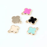 20pcs/lot Lucky Flower Enamel Pendant DIY Necklace Bracelet Charms