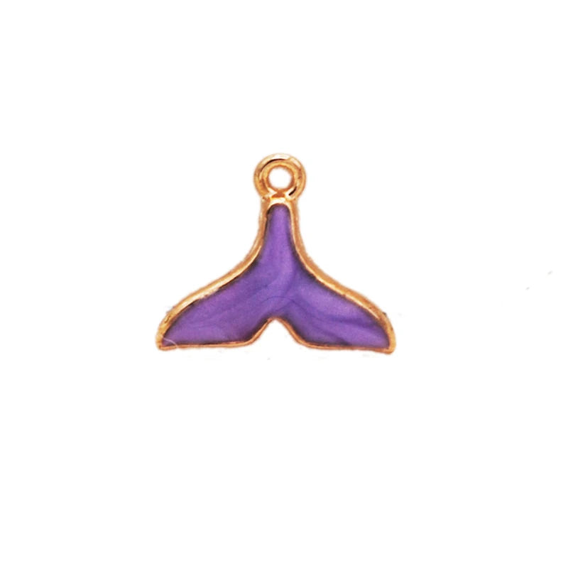 20pcs 13*18mm Alloy Enamel Whale Tail Charms Pendant Jewelry Making Accessories