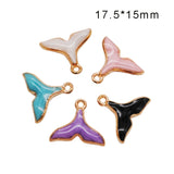 20pcs 13*18mm Alloy Enamel Whale Tail Charms Pendant Jewelry Making Accessories