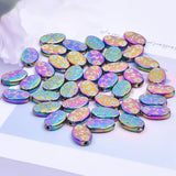 20pcs 13x9mm Flower Pore Beads Rainbow Charms Earring Crafts Findings
