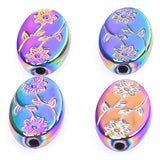 20pcs 13x9mm Flower Pore Beads Rainbow Charms Earring Crafts Findings