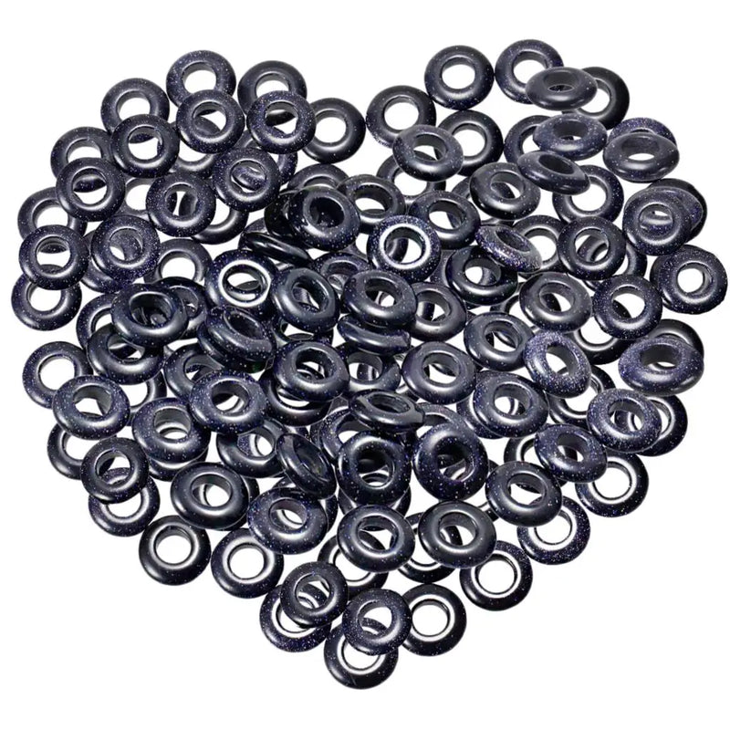 20pcs 14x4mm Sand Stone Big Hole Beads Crystal Stone Spacer Beads