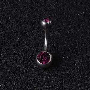 20pcs 15G Titanium Crystal Stone Belly Button Rings Navel Piercing Body Jewelry