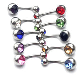 20pcs 15G Titanium Crystal Stone Belly Button Rings Navel Piercing Body Jewelry