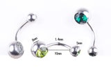 20pcs 15G Titanium Crystal Stone Belly Button Rings Navel Piercing Body Jewelry