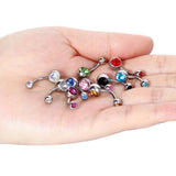 20pcs 15G Titanium Crystal Stone Belly Button Rings Navel Piercing Body Jewelry
