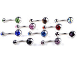 20pcs 15G Titanium Crystal Stone Belly Button Rings Navel Piercing Body Jewelry