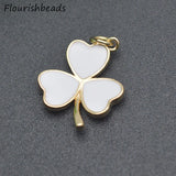 20pcs 16x20mm Enamel Heart Three Petal Flower Charms for DIY Jewelry Making