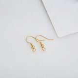 20pcs 18K Plated Brass Ear Wires Fish Hooks Ball Earrings Clasps