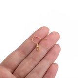 20pcs 18K Plated Brass Ear Wires Fish Hooks Ball Earrings Clasps