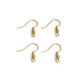 20pcs 18K Plated Brass Ear Wires Fish Hooks Ball Earrings Clasps