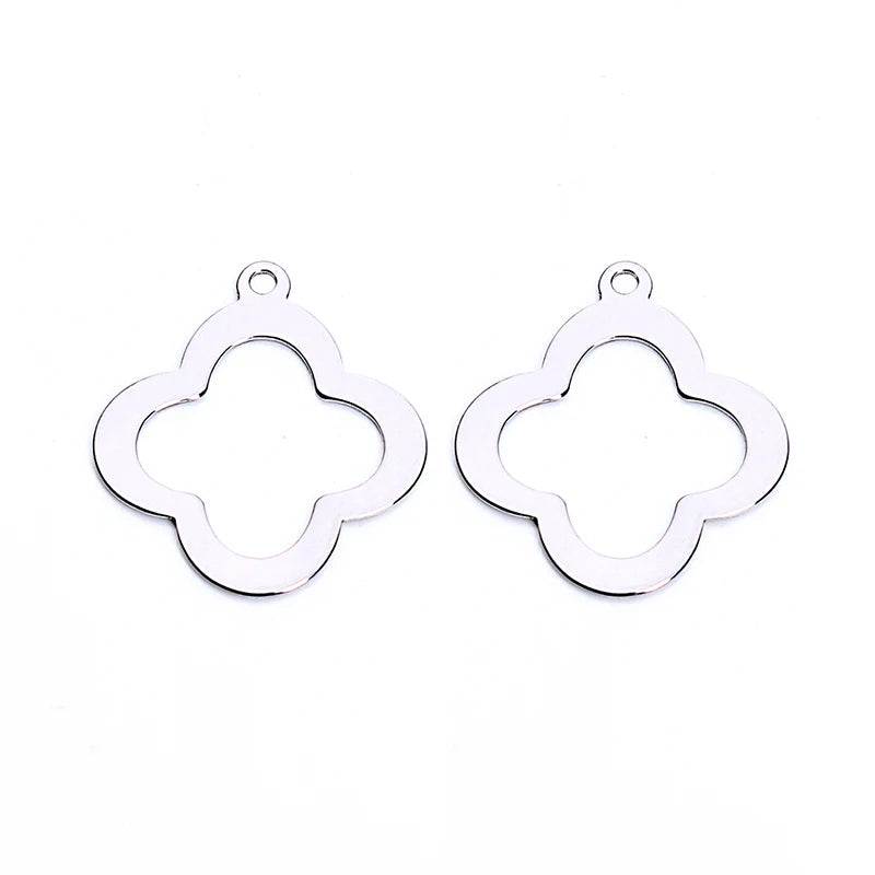 Lot of 20 18mm Stainless Steel Clover Charms Pendants for Bracelets & Bangles