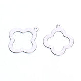 Lot of 20 18mm Stainless Steel Clover Charms Pendants for Bracelets & Bangles