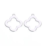 Lot of 20 18mm Stainless Steel Clover Charms Pendants for Bracelets & Bangles
