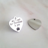 20pcs Our First Christmas charm All I want for Christmas heart pendants