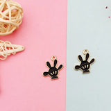 20pcs 19x20mm Enamel Palm Mickey Charm for Jewelry Making