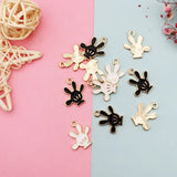 20pcs 19x20mm Enamel Palm Mickey Charm for Jewelry Making