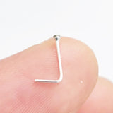 20pcs 1mm Crystal Nose Rings 925Silver 24G L Shape Piercing Nez for Women