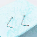 20pcs 1mm Crystal Nose Rings 925Silver 24G L Shape Piercing Nez for Women