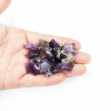 20pcs Natural Stone Amethyst Star Pendants Pentagram Necklace