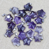 20pcs Natural Stone Amethyst Star Pendants Pentagram Necklace
