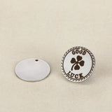 20pcs 20mm Engraved Stainless Steel Charms - Good Luck & Lucky Clover Charm