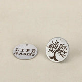 20pcs 20mm Tree of Life Stainless Steel Charms - Life is a Steel Charm