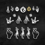Family Hand Pendants Antique Silver Plated Charms