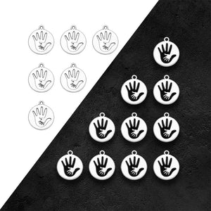 Family Hand Pendants Antique Silver Plated Charms