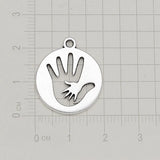 Family Hand Pendants Antique Silver Plated Charms