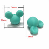 20pcs 24mm BPA Silicone Mickey Beads Teething DIY Baby Pacifier Teether