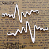 20pcs Antique Silver Electrocardiogram Charms Pendant 28x48mm Jewelry Findings