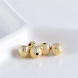 20pcs 3/4/5/6mm Plated Brass Matte Round Spacer Beads for DIY Jewelry