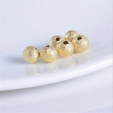 20pcs 3/4/5/6mm Plated Brass Matte Round Spacer Beads for DIY Jewelry