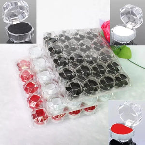 20pcs/lot Transparent Acrylic Jewelry Box Wedding Packaging Ring Earring Box