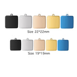 20pcs 304 Stainless Steel Square Pendant for Engraved Making