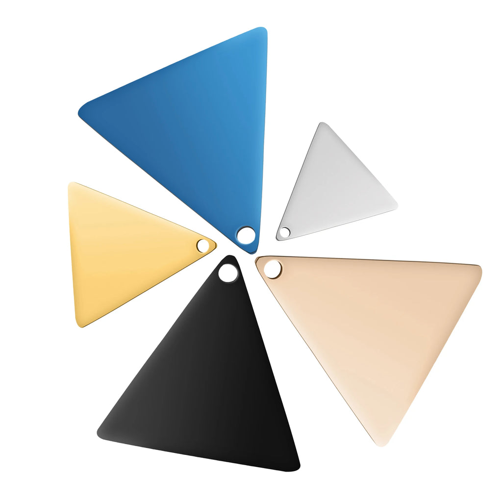 20pcs 304 Stainless Steel Triangle Pendant 1.5mm for Jewelry Making